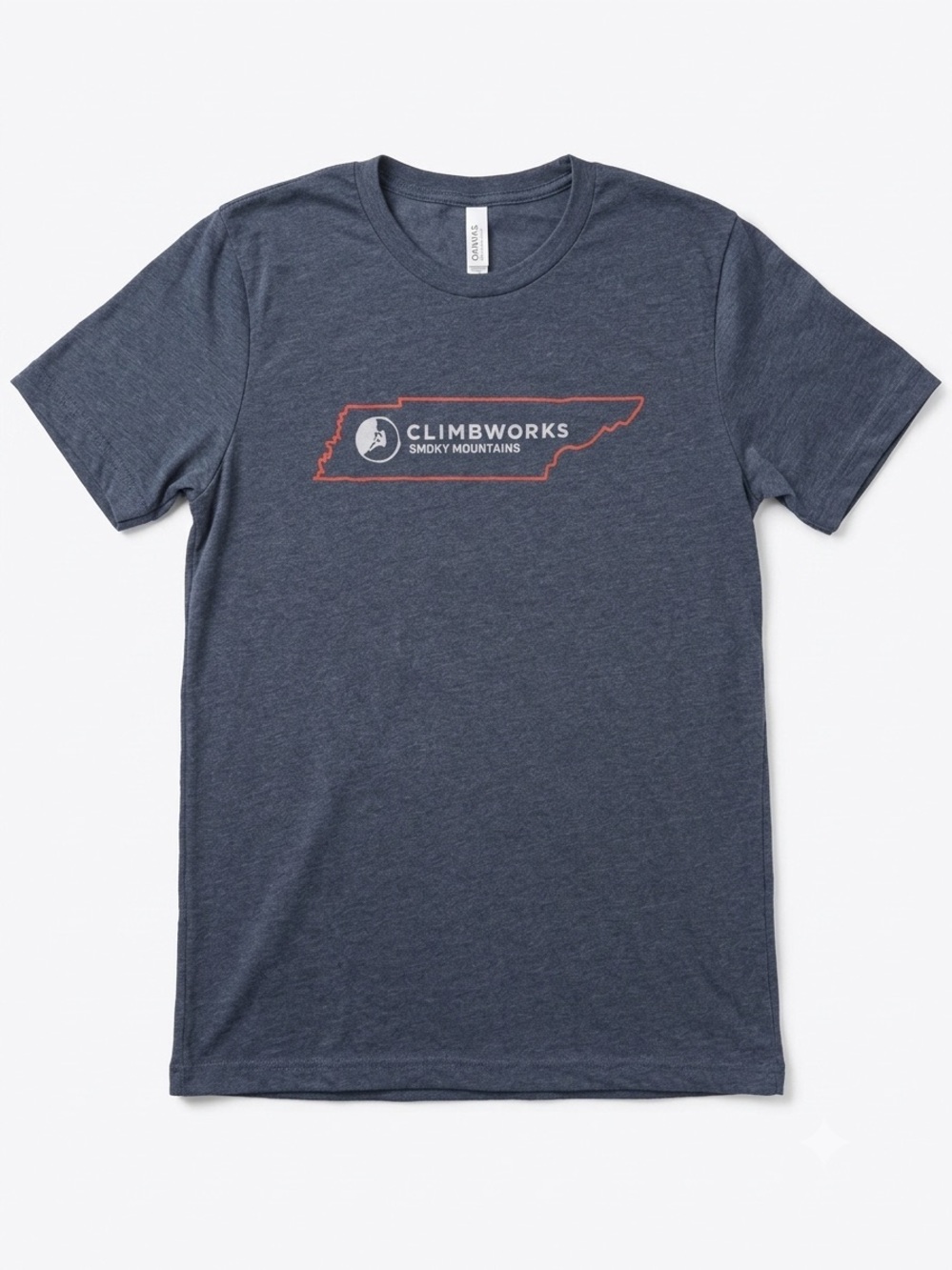 Bella Canvas Heather Navy Climbworks Smoky Mountains Graphic Tee